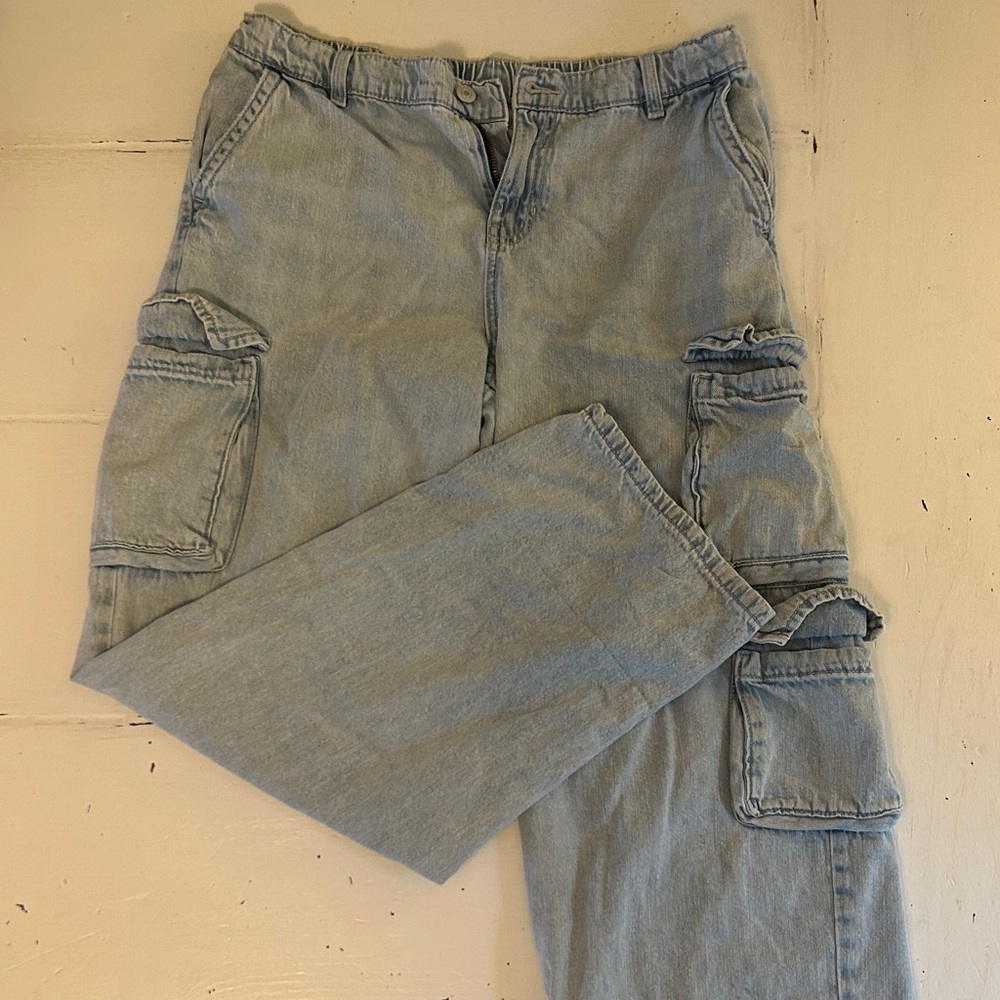 Kids Blue Cargo Jeans